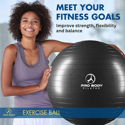 Exercise Ball - Multiple Sizes Gym Grade Balance Ball for Fitness, Yoga, Workout, Pregnancy & Physical Therapy